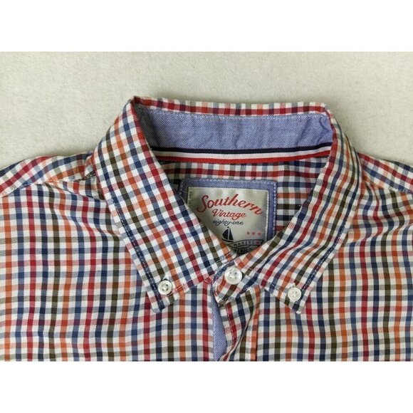 SOUTHERN VINTAGE EIGHTY-ONE - MEN'S PLAID LONG SLEEVE BUTTON-UP SHIRT - SIZE M - Picture 5 of 7